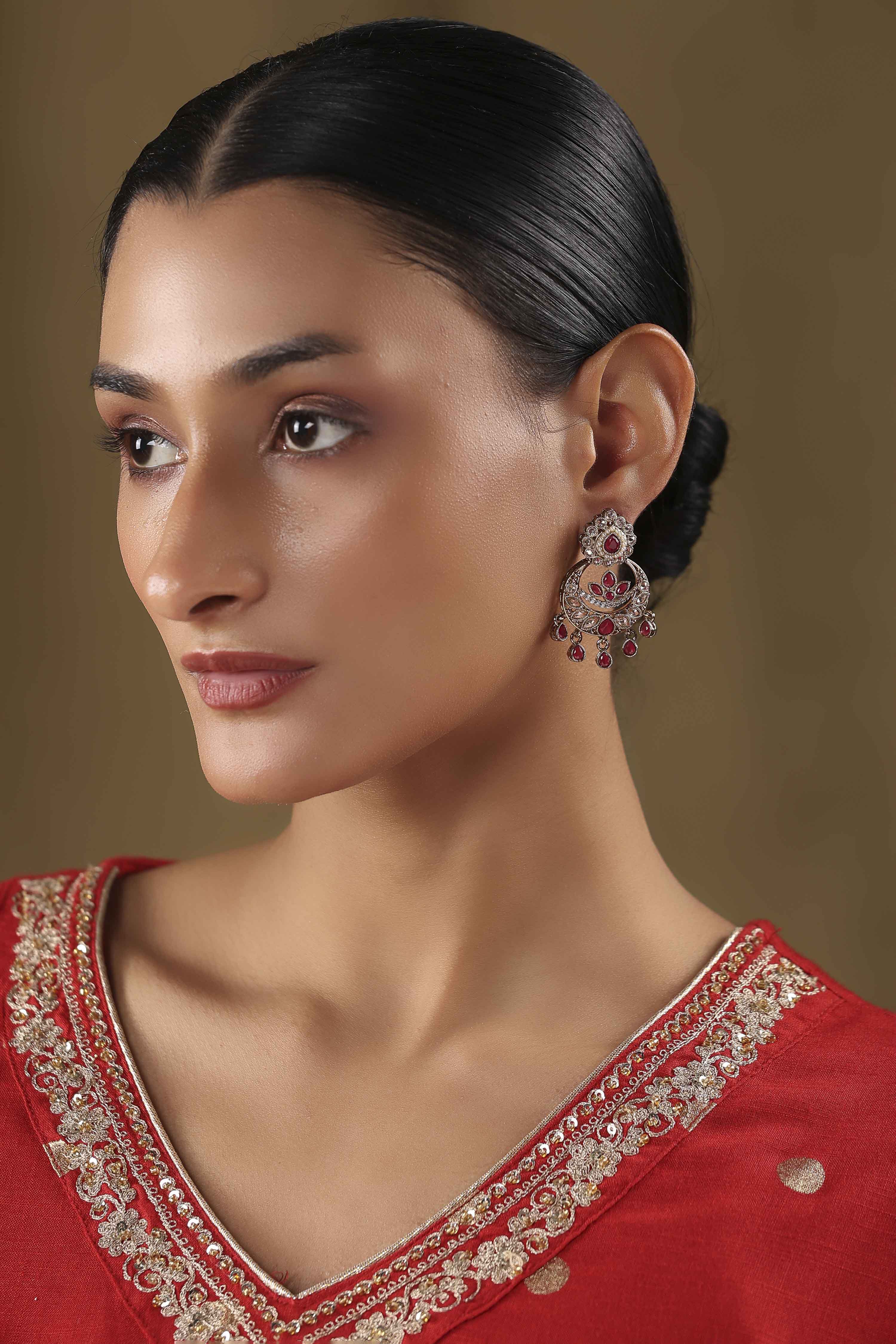 Red Alloy Chaandbali image number 3