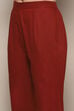 Beige Maroon Cotton Unstitched Suit set image number 3