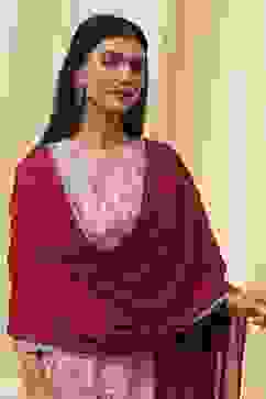 Red Cotton Solid Dupatta image number 1