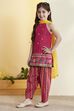 Pink Printed Straight Cotton Kurta Set image number 3