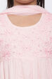 Peach Cotton Chikankari Kurta Churidar Suit Set image number 1
