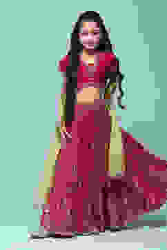 Fuchsia Polyester Short Kurta Printed Suit Set image number 7