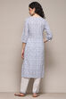White Red Cotton Straight Suit Set image number 5
