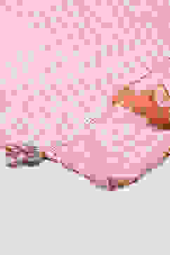 Off White & Peach Cotton Straight Kurta Garara Suit Set image number 4