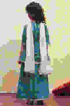 Teal Green Printed Peplum Lehenga Set image number 4