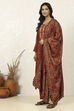 Teal Pashmina Machine Embroidery Unstitched Suit Set image number 4