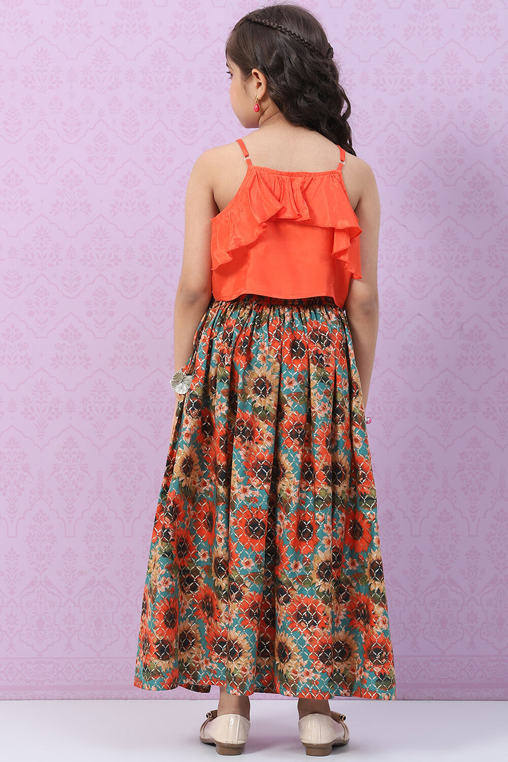 Red Viscose Straight Printed Kurta Set image number 4