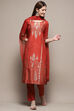 Teal Viscose Straight Kurta Regular Pants Suit Set image number 0