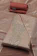 Peach-Toned Tissue Embroidered Unstitched Suit Set image number 0