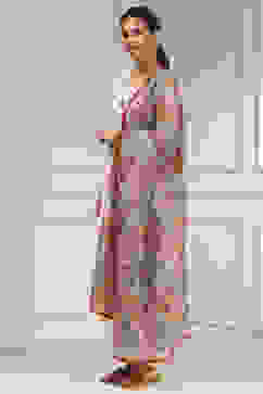 Off White Cotton Hand Embroidered Unstitched Suit Set image number 4