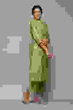 Olive Polyester Straight Printed 2 Piece Set image number 5