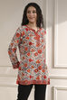 Mustard Red Polyester Straight Printed Short Kurta image number 4