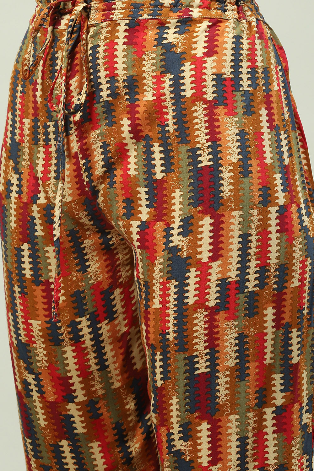 Navy LIVA A-Line Kurta Palazzo Suit Set image number 5