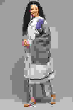 White & Blue Cotton Straight Yarndyed 3 Piece Set image number 5