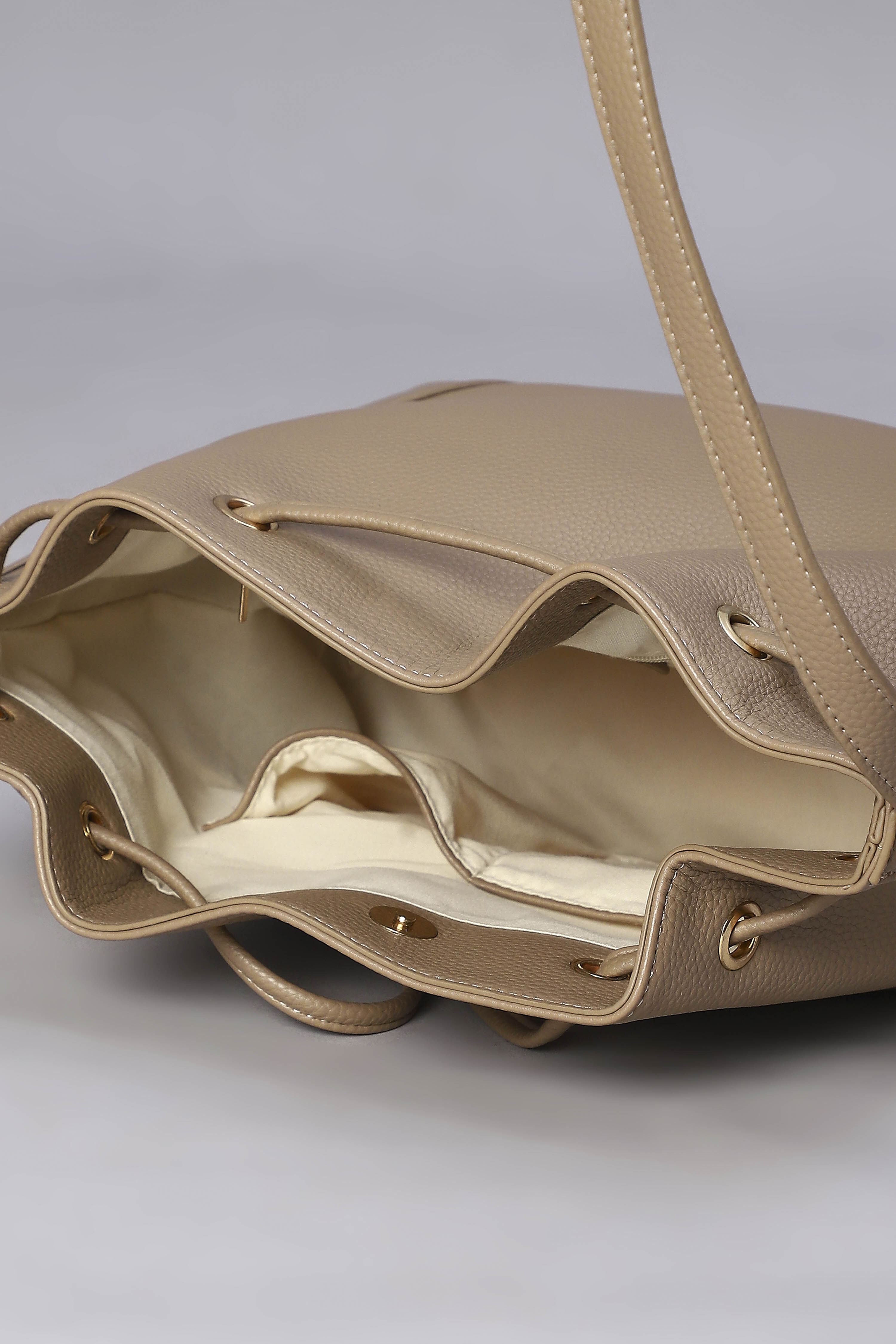 Brown PU Bucket Bag image number 5