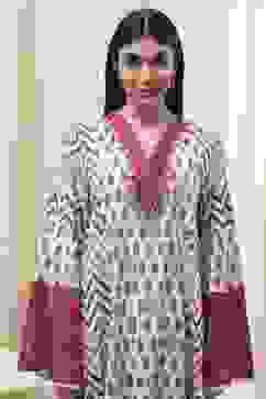 Off White Cotton A Line Fusion Wear image number 1