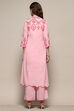 Yellow Cotton Schiffli Kurta & Palazzo Suit Set image number 4