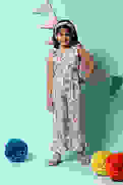 Cream Cotton Straight Jumpsuit image number 0