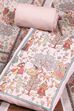 Pink Cotton Printed Embroidered Unstitched Suit Set image number 1