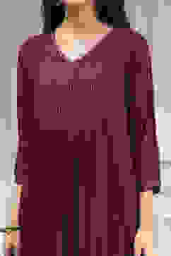 Rust Solid Gathered Suit Set image number 1