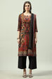 Blue LIVA Straight Kurta Palazzo Suit Set image number 8