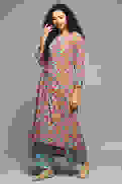 Sky Blue Rayon Straight Kurta Palazzo Suit Set image number 3