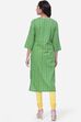Blue Cotton A-Line Printed Kurta image number 4