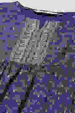 Blue LIVA Gathered Kurta Palazzo Suit Set image number 1