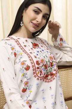 White Viscose Rayon Straight Kurti image number 1