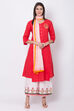 Charcoal Cotton A-Line Kurta Palazzo Suit Set image number 0