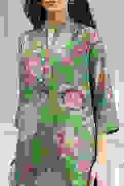 Green Floral Printed Straight Kurta image number 1
