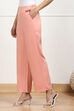 Beige Solid Stretchable Relaxed Fit Pants image number 2