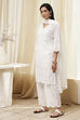 Pink Cotton Schiffli Straight Suit Set image number 3