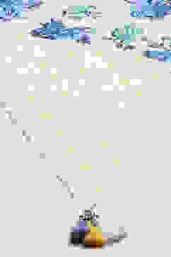 White & Blue Printed Cotton Tiered Kurta With Pants & Scarf image number 3