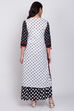 Black And White Cotton Straight Printed Kurta image number 4