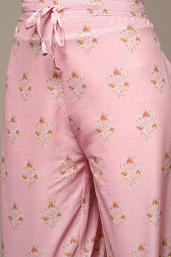 Pink Cotton A-Line Kurta Palazzo Suit Set image number 2
