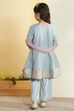 Blue Yarndyed Sequined Kalidar Kurta Set image number 5