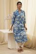 Red Pure Cotton Floral Straight Kurta image number 0