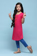 Blue Cotton Straight Solid Kurta Set image number 3