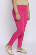 Hot Pink Cotton Lycra Solid Leggings image number 2