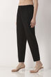 Black Cotton Narrow Pants image number 2