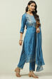 Orange Printed Viscose Straight Kurta Regular Pants Suit Set image number 6