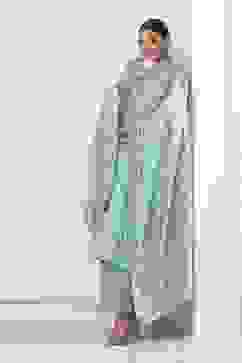 Sea Green Cotton Printed Straight Suit Set image number 6