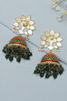 Red Green Meenakari Jhumkas image number 2