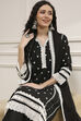 Black Chanderi Embroidered Straight Suit Set image number 7