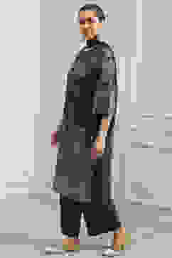 Blue Printed Straight Suit Set image number 3