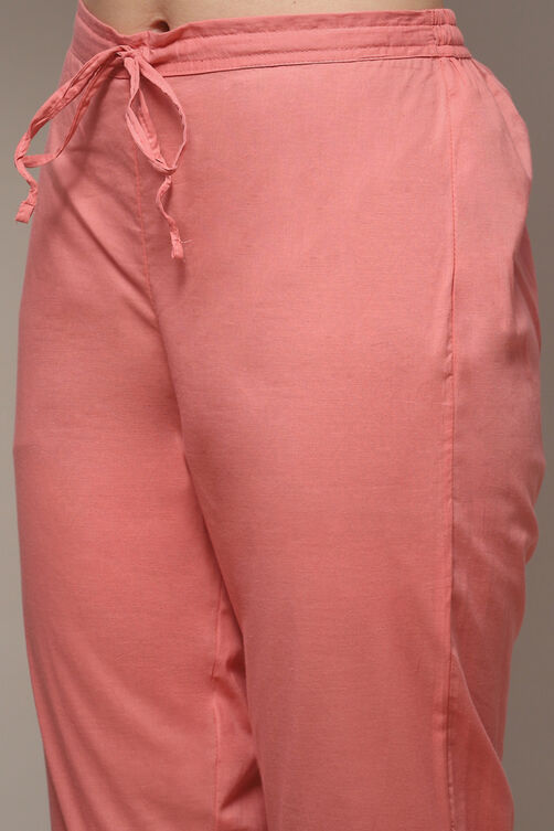 Sea Green Cotton Straight Kurta Pants Suit Set image number 6