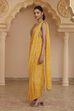 Yellow Art Silk Gathered Gown Saree image number 2