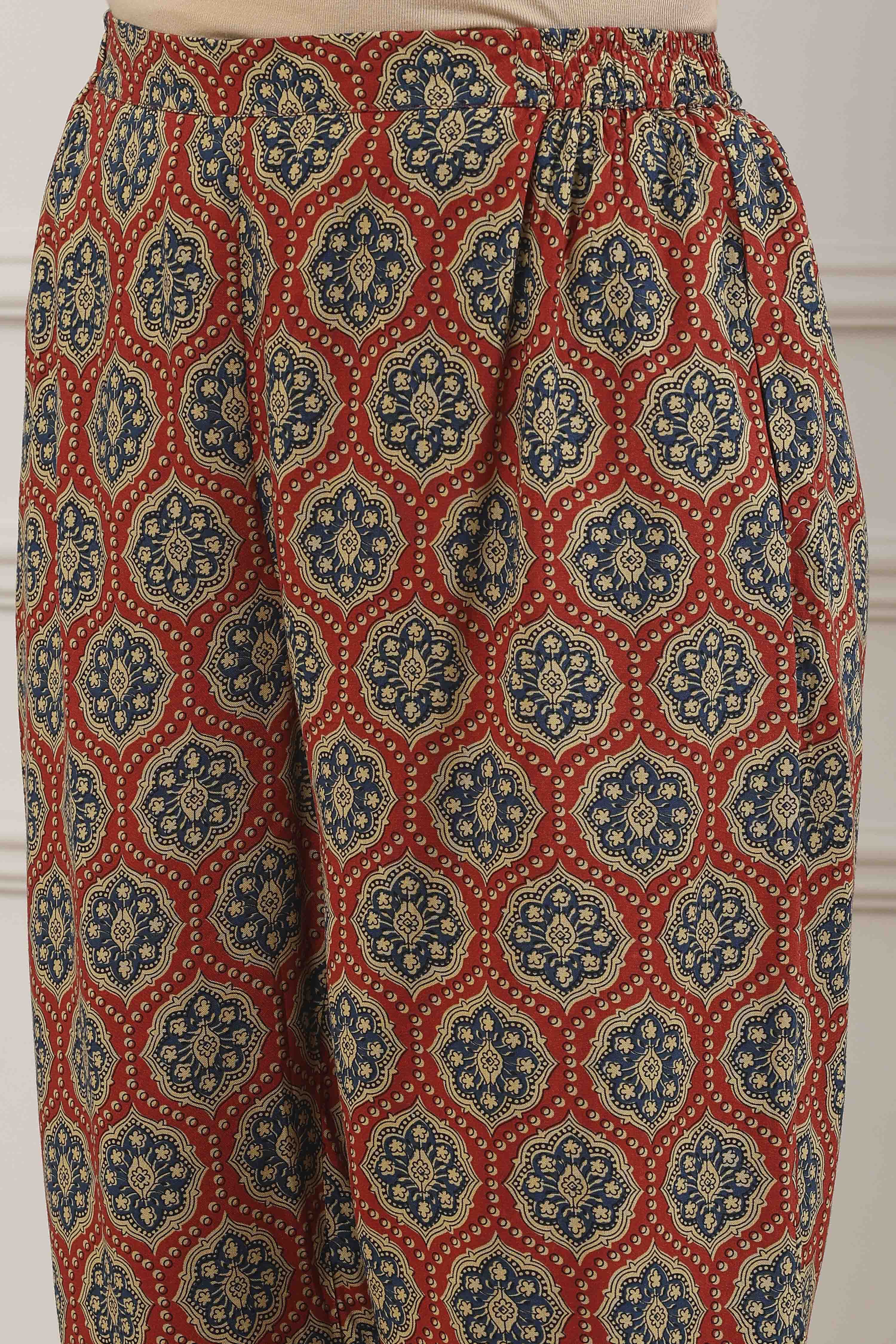 Brown Viscose Rayon Straight Kurta Pants Set image number 2