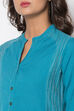 Orange Cotton Flax Front Open Solid Kurta image number 1